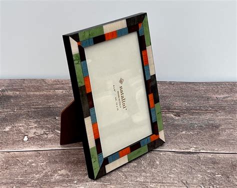 Natalini Green And Brown Marquetry Photo Frame Made In Italy 4x 6 Etsy