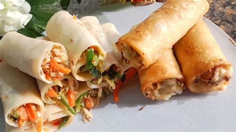 Chicken Snacks Recipe Spring Roll Recipe Chicken Vegetable Roll