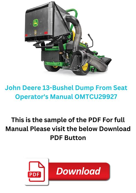 John Deere 13 Bushel Dump From Seat Operator Manual OMTCU29927 By