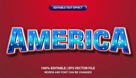 Premium Vector | America editable text effect template, bold text ...