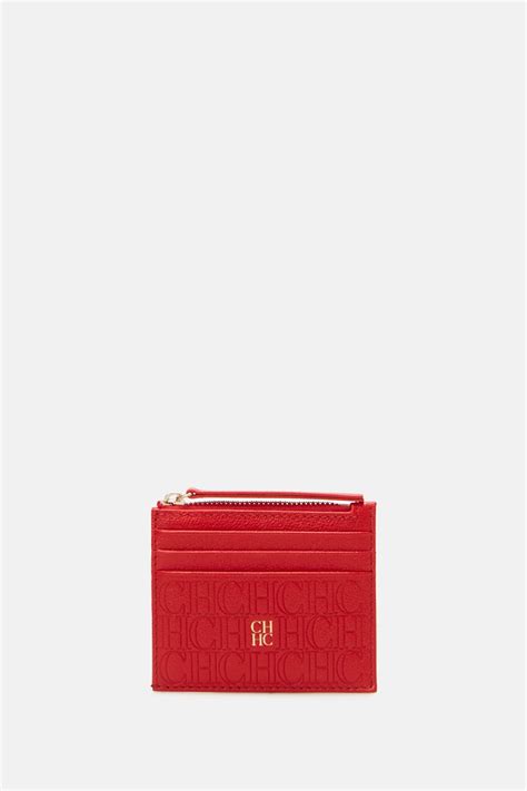 Editors Zipped Card Holder Red CH Carolina Herrera United States