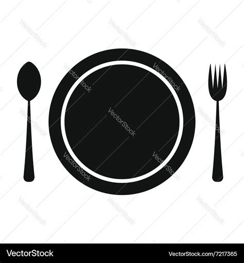 Cutlery set with plate Royalty Free Vector Image