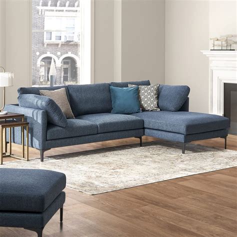 Adams Chaise Sectional Sofa Castlery Sectional Sofa Blue Sectional