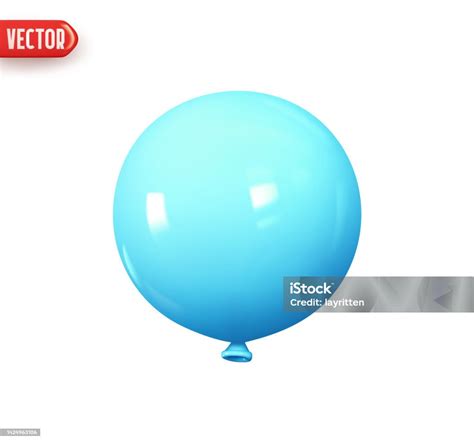 Bentuk Bulat Balon Helium Udara Dan Warna Biru Elemen Desain 3d