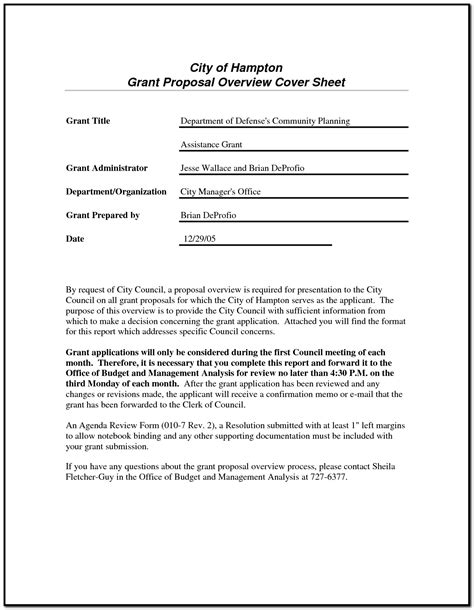 Sample Of A Cover Letter For A Grant Proposal Cover Letter Resume