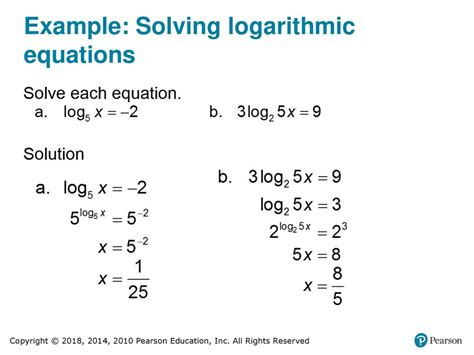 Logarithmic Equations Examples