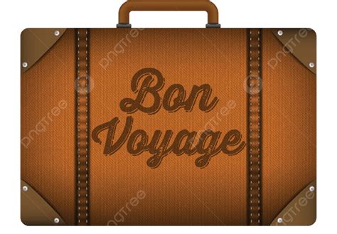 Brown Luggage Bag Illustration Design Travel Bon Voyage Vector Design