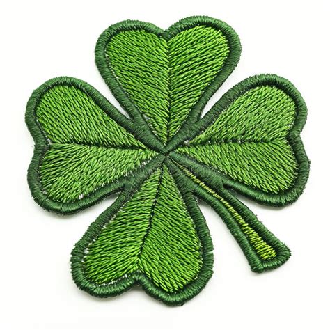 A Green Four Leaf Clover Embroidered Patch Badge For St Patrick S Day