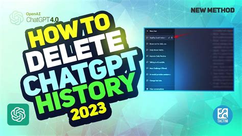 How To Delete Chatgpt History 2023 Youtube