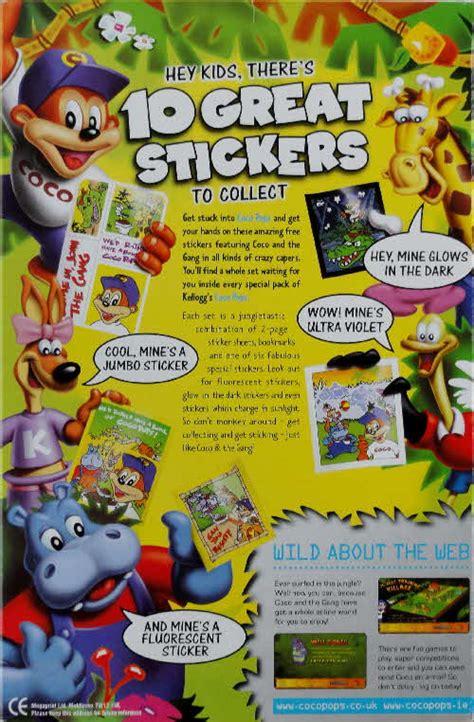 2002 Coco Pops Stickers Issued In Kelloggs Coco Pops