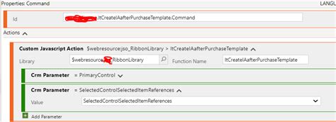 dynamics crm - Passing CRM Parameters though Ribbon Workbench Custom ...