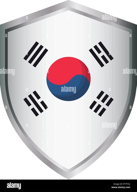 Schild mit Südkorea Flagge design über Hintergrund Vector Illustration