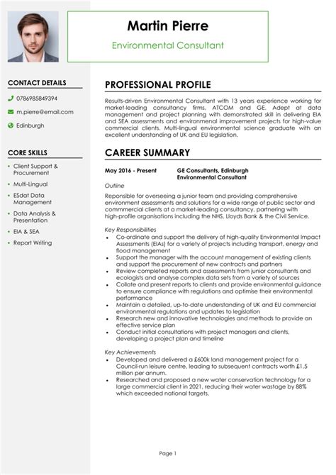 Environmental Consultant CV Example Guide Land Top Jobs