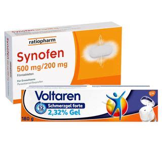 Synofen 500 Mg 200 Mg Voltaren Schmerzgel Forte 2 32 Gel Mit