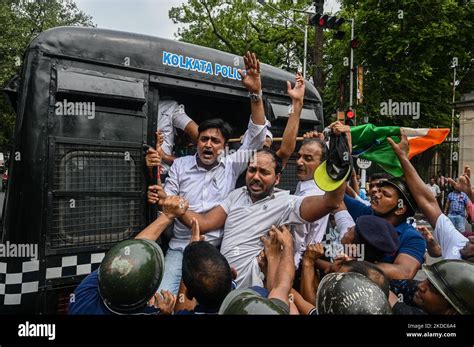 Activists Of Indias Main Opposition Congress Party Shout Slogans As