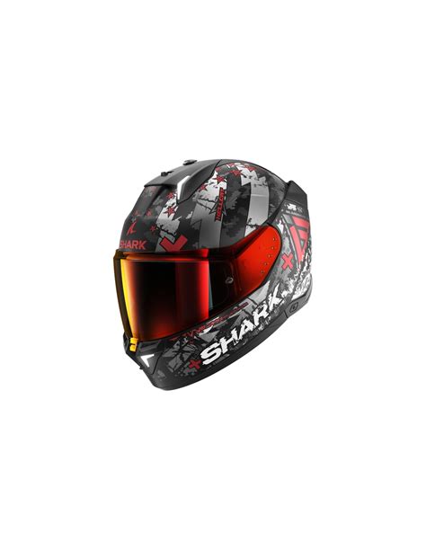 Shark Skwal I Hellcat Hellcat Mat Black Chrom Red Full Face Sports