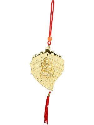 Pipal Leaf Ganesha With Trishul On Forehead Wall Hanging Statue In