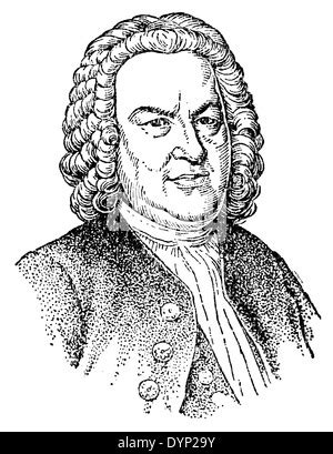 Johann Sebastian Bach portrait illustration, German composer. 1685 Stock Photo: 72578632 - Alamy