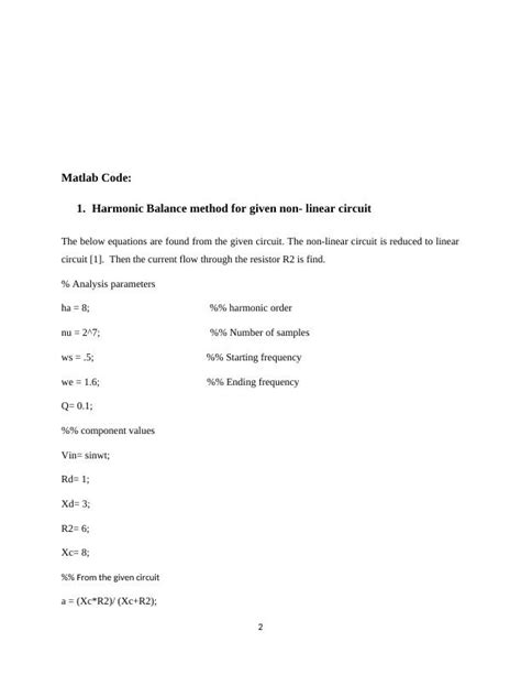 Harmonic Balance Method And Methods Of Scaling For Electronics And