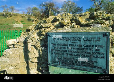 Remains of Fotheringhay Castle Northamptonshire England Stock Photo ...