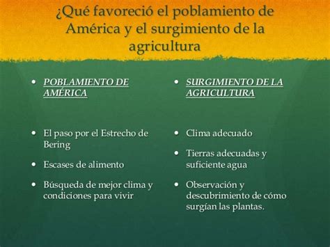 Poblamiento De América Y La Agricultura