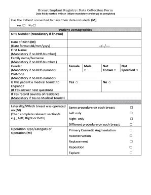 Fillable Online Breast Implant Registry Data Collection Form Fax Email