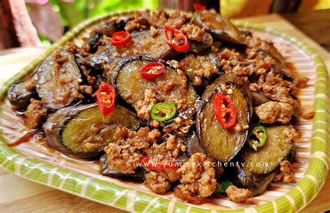 Adobong Talong With Giniling Adobong Talong With Pork Yummy Kitchen