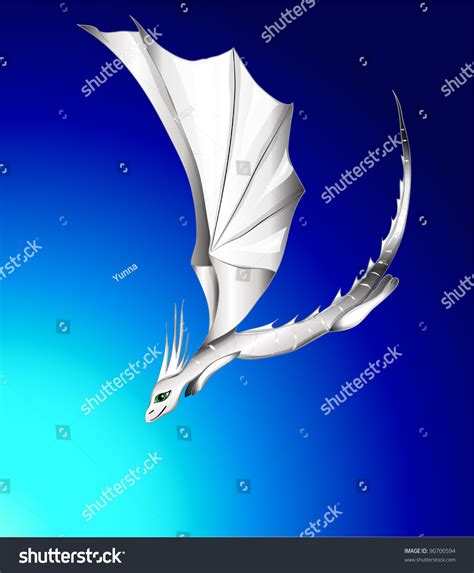 Flying White Dragon Stock Photo 90700594 Shutterstock