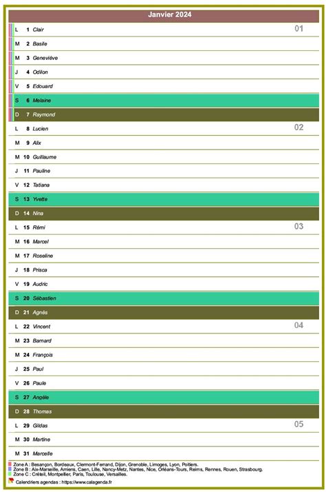 Calendrier Mensuel 2024 En Colonne