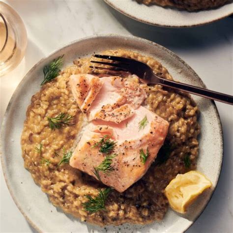 Salmon with Mushroom Risotto - Redwood Kitchen