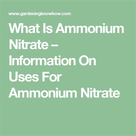 Ammonium Nitrate Fertilizer: How To Use Ammonium Nitrate In Gardens ...