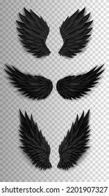 Set Different Black Devil Wings Isolated Stock Vector (Royalty Free ...