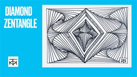 Diamond Zentangle Satisfying Spiral Optical Illusion Doodle Drawing