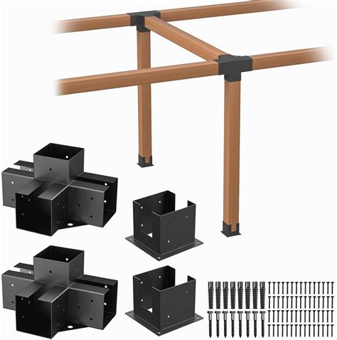 X Pergola Brackets Kit Way Powder Coated Woodworks Corner Brackets