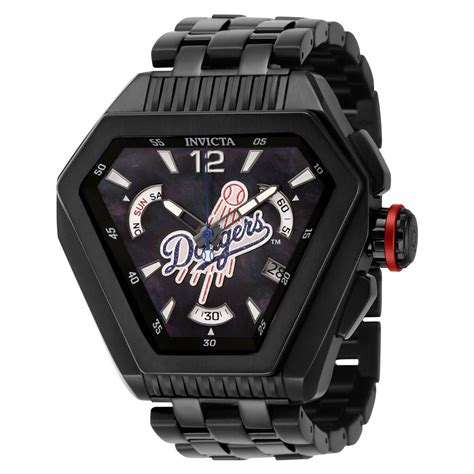 Invicta Mlb Los Angeles Dodgers Mens 53mm Black Mop Swiss Chrono Watch