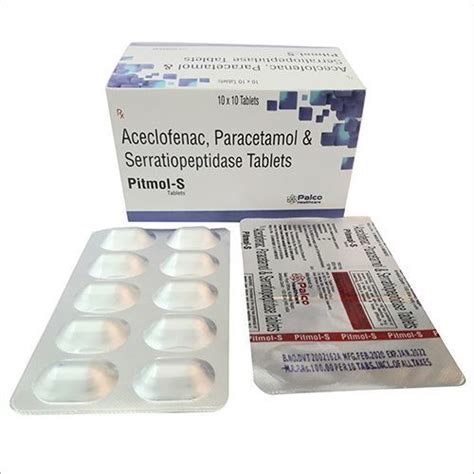 Aceclofenac 100mg Paracetamol 325 Mg Serratiopeptidase 10mg Tablet