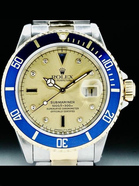 Rolex Submariner Date Steel And Yellow Gold Champagne Serti Dial