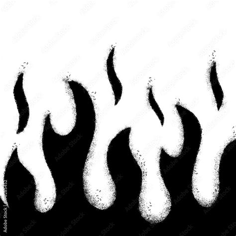 Spray Painted Graffiti Fire Flame Icon Sprayed Isolated With A White