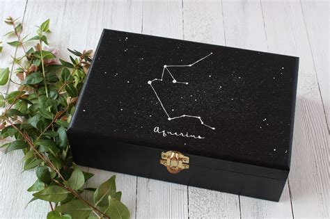 Astrology Wooden Keepsake Box Personalized Wooden Box Etsy