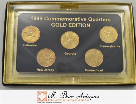 Historic Coin Collection 50 States Commemorative Quarters 1999 Gold