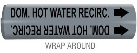 Dom Hot Water Recirc Snap Around And Strap On Pipe Marker Claim Your 10 Discount