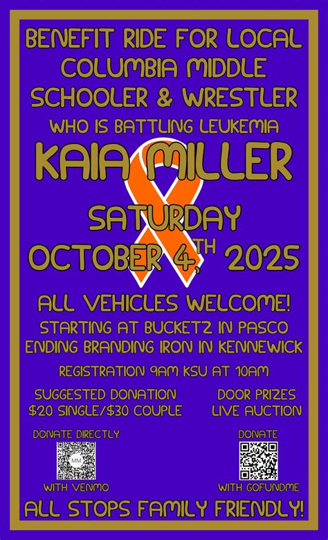 Benefit ride for Kaia Miller