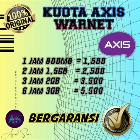 Harga Axis Kuota Warnet Terbaru Okt 2024 BigGo Indonesia