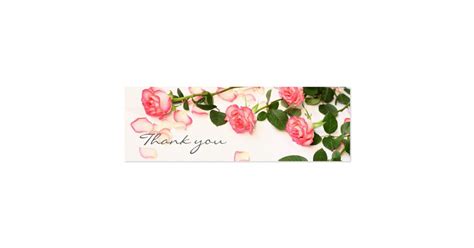 Beautiful pink roses, thank you card | Zazzle