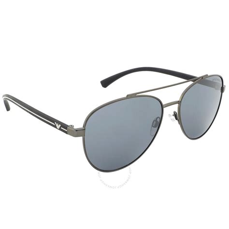 Emporio Armani Light Grey Mirror Black Pilot Men S Sunglasses Ea2079 30036g 58 8056597181778