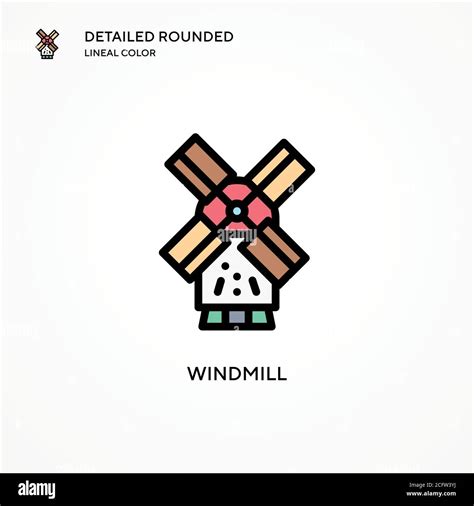 Windmill Vector Icon Modern Vector Illustration Concepts Easy To Edit