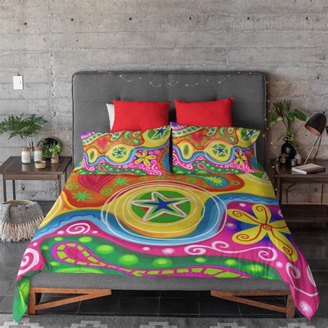 Hippie Bedding Bohemian Home Decor Retro Bedding Boho Etsy