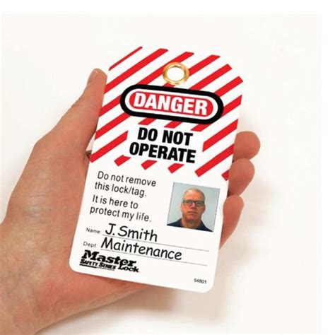 Laminated lock-out tags with photo-ID S4800 - lockout-tagout-shop