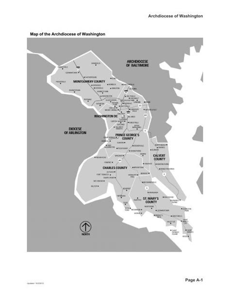 Map of the Archdiocese of Washington Archdiocese of Washington Page A-1