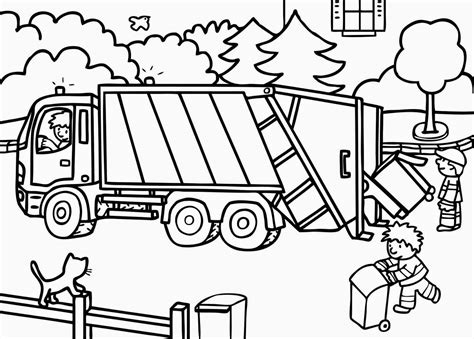 Dessins Gratuits à Colorier Coloriage Camion Poubelle à Imprimer